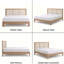 Lit plateforme King en bois naturel de style moderne du milieu du siècle avec tête de lit à persiennes horizontales-129227534-129227537