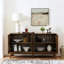Buffet de 60,5 po avec rangement, buffet de style maison de campagne avec motif géométrique, meuble télé de style Mid-Century-762324824