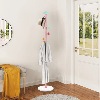 Coat Rack Freestanding For Hanging Clothes, Hats, Bags