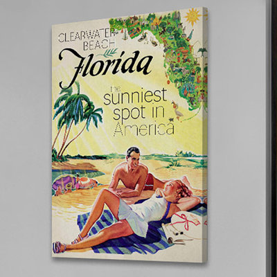 «Travel Poster Florida», reproduction sur toile tendue