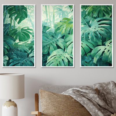 «Jade Jungle Thick Jungle Of Palm Trees III», ensemble d'art sur toile