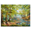 Forêt d'automne avec rivière sinueuse - Peinture sur toile-59757872-59785265