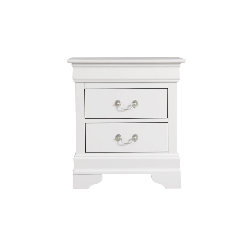 Table de chevet traditionnelle blanche intemporelle