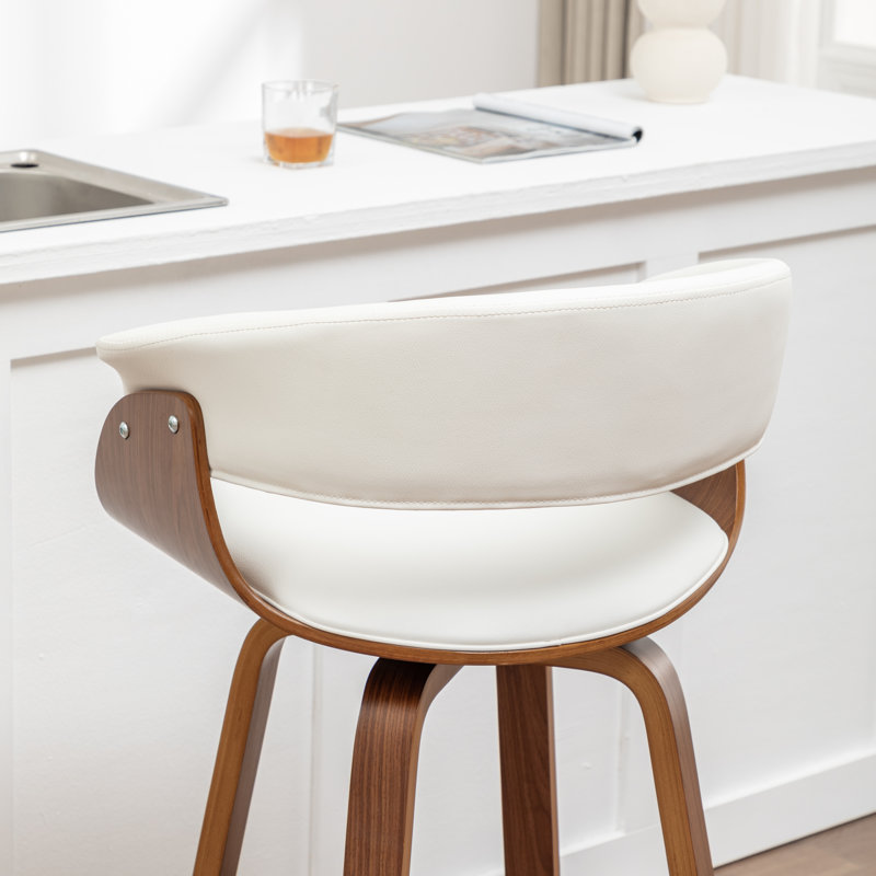 Ensemble de 3 tabourets de bar pivotants Devlin Mordern, Counter Stool (25" Seat Height), White
