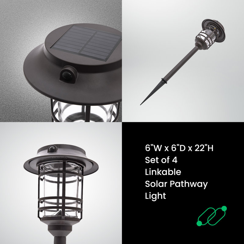 Solar Powered Integrated LED Pathway Light, Bronze