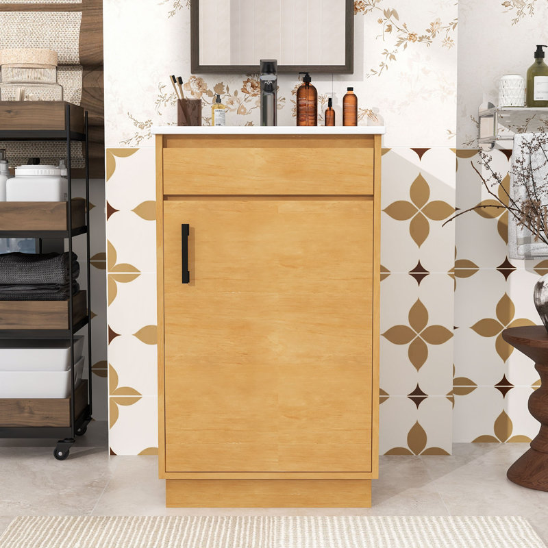 Meuble-lavabo compact avec évier intégré, technologie de fermeture en douceur