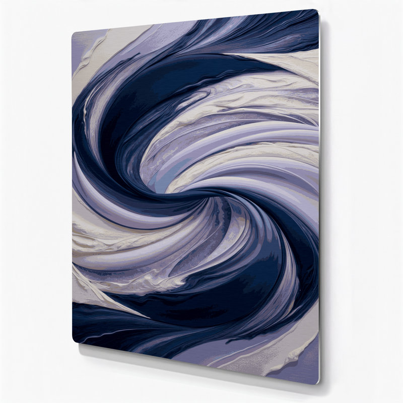 Paysage abstrait, art mural bleu en métal 67, H 11 po x l 14 po