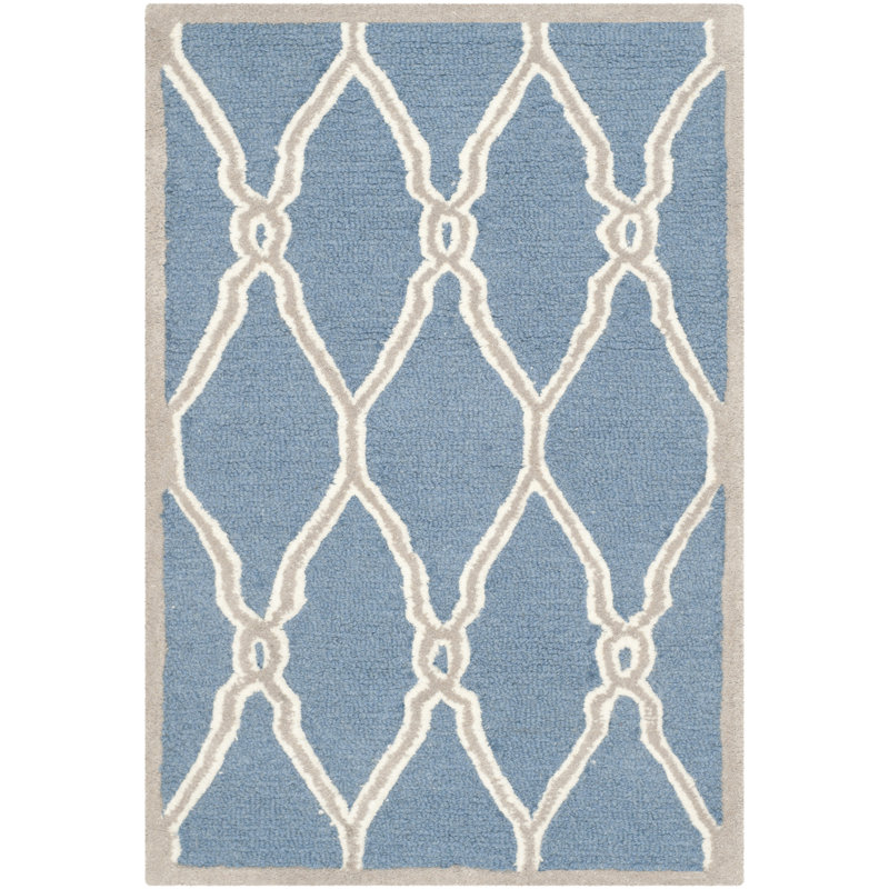 Cannen Hand Tufted Wool Geometric Rug, Rectangle 2' x 3'