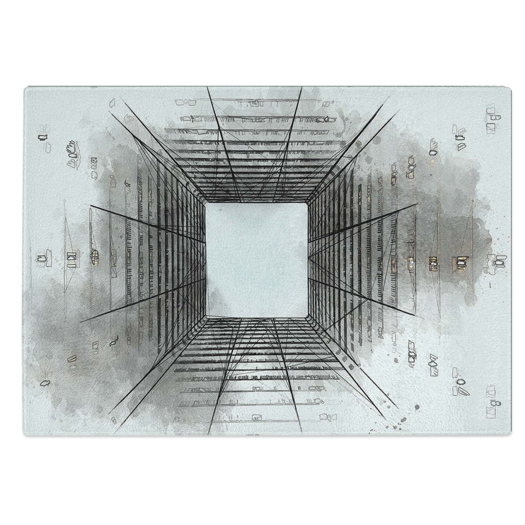 Tempered Glass Sketching the Architecture Vol.57 Chopping Board