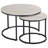 HOMCOM Round Nesting Tables Set of 2, Stacking Coffee Table Set with Metal Frame for Living Room, Grey