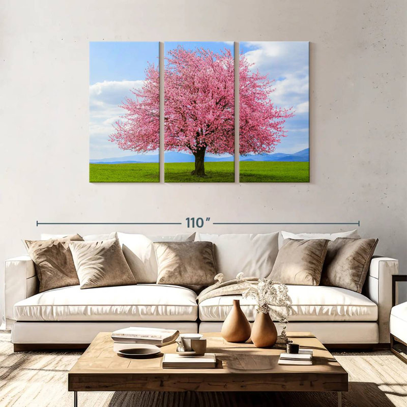 Harnek fleurissant arbre sakura, H 48 po x l 74 po
