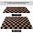Black and camel-colored checkered area rug for indoor use, suitable for living rooms, bedrooms, and children's rooms.-1019347555-1019347578