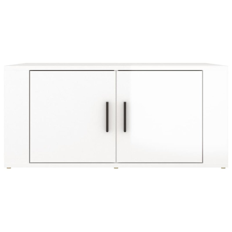 Nyzair Solid Coffee Table with Storage, High Gloss White