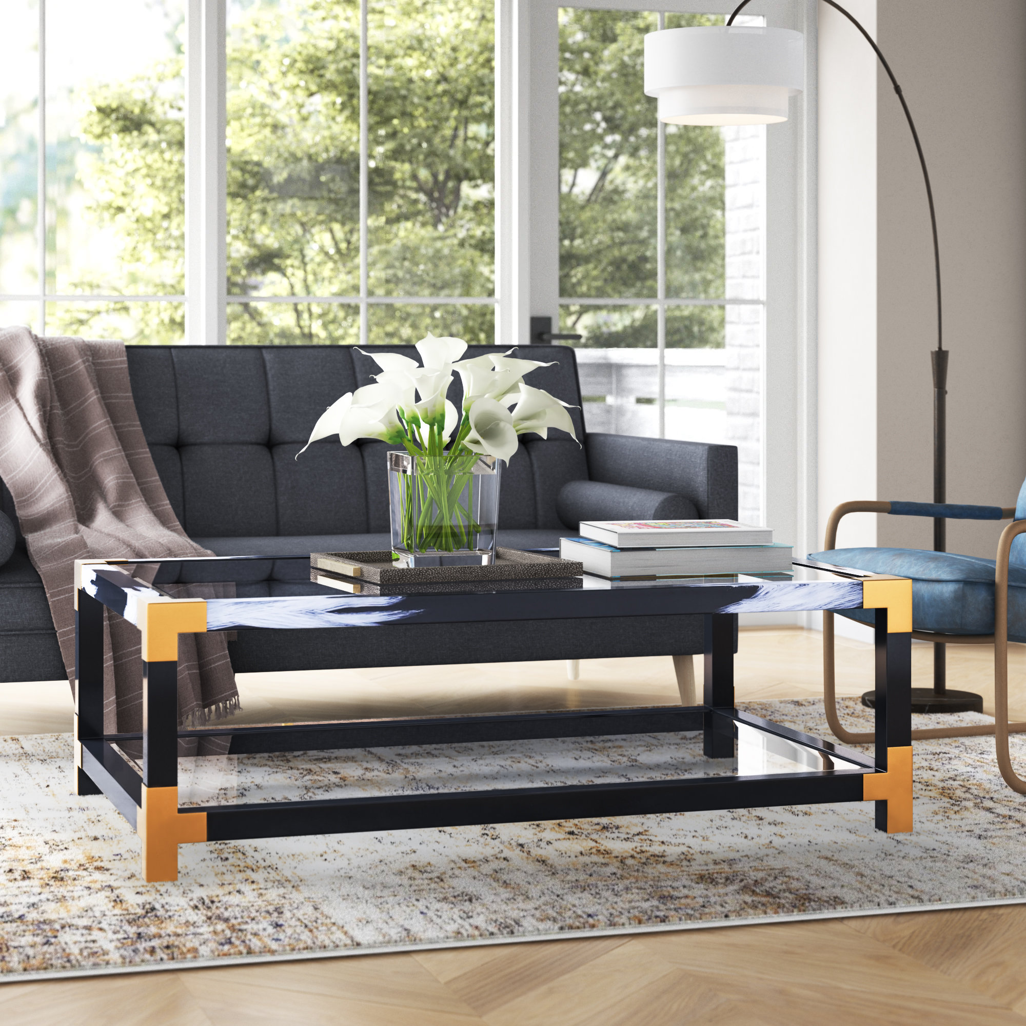 Wade Logan® Beuna Glass Top Coffee Table & Reviews | Wayfair