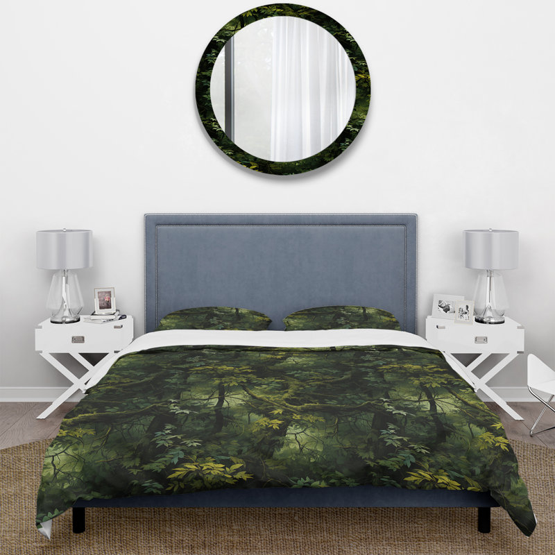 Ensemble de housse de couette Woodland Camo Forest Retreat - Camouflage, Housse de couette simple + 1 taie décorative stan