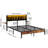 Nottaway Queen Size Bed Frame with Upholstered Headboard, with Storage & 2 Folding Panels, Metal Platform with Power Outlet & LED Light Strip-405143285