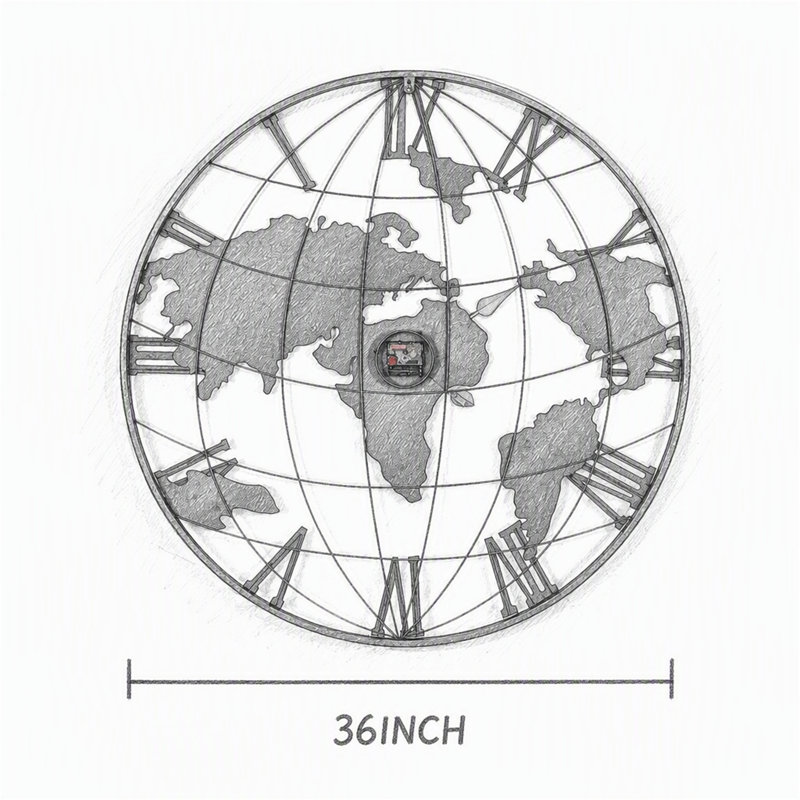 36 Inch Large Metal Wall Clock