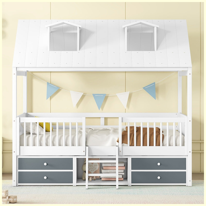 Structure de lit Modern, Lit simple, Blanc