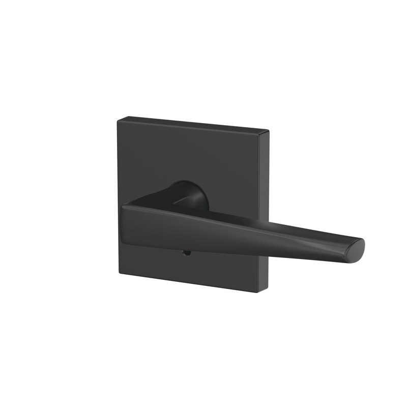 Eller Non-Turning Lever with Collins Trim, Matte Black
