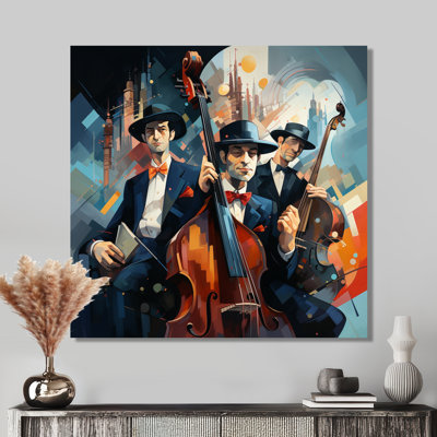 Three Cool Jazz Double Bass Bassers - Musician Wall Art Living Room
