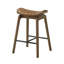 Ensemble de chaises à hauteur de comptoir 2 pièces avec base en bois d'hévéa massif, repose-pieds en métal et sièges de selle profilés au fini noyer