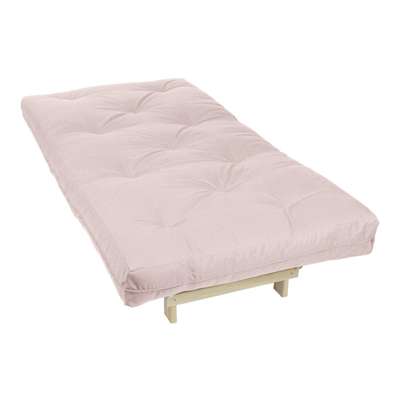 Matelas de futon en coton Maeder, Rosé, 8 po