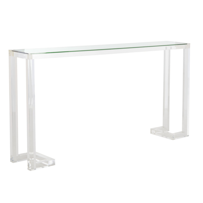 Brockham 52'' Glass Top Console Table, Clear