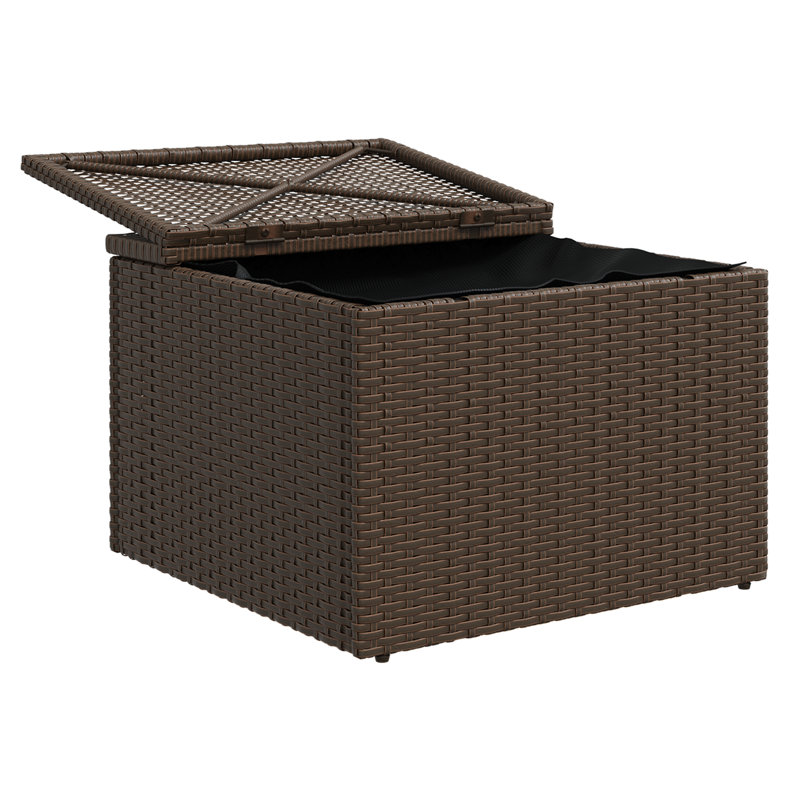 Tabouret de jardin vidaXL brun en poly rotin 21,65 x 21,65 x 14,57 po, Rouge, Brun
