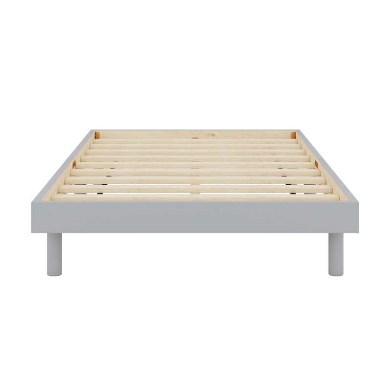 Base de lit plateforme flottante de conception moderne, Gris, Lit simple