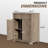 Set Of 2 Modern Sideboards With Drawers & Adjustable Shelves, Ining Buffet Or Entryway Storage-1617562090-1617562135