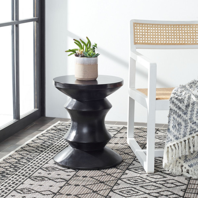 Tabouret décoratif en béton 17,72 po H, Noir