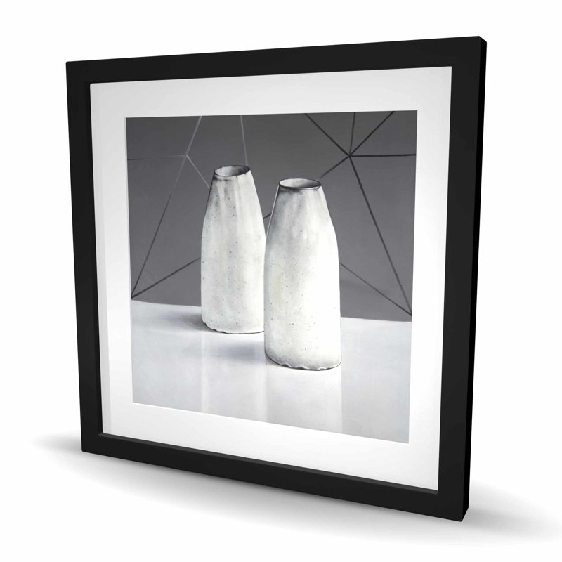 Vases - Imprimé mat encadré de bureau monochrome pour la décoration intérieure