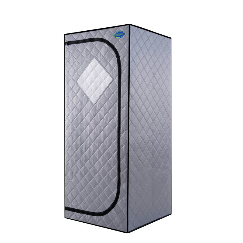Tente portative pleine grandeur - Spa à domicile infrarouge gris avec panneaux chauffants, repose-pieds, contrôleur, chaise pliable et lecture. Facile à installer. . Assemblage rapide de 29,94 po de largeur. 65,56 po