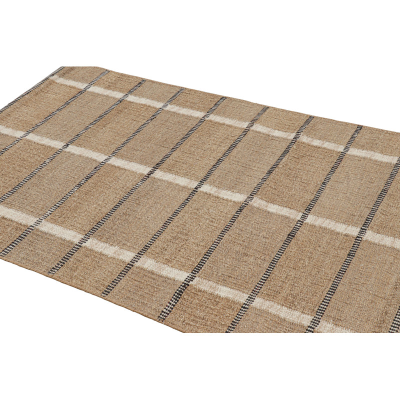 Scandinavian Wool Striped Area Rug, Rectangle 10' x 14'