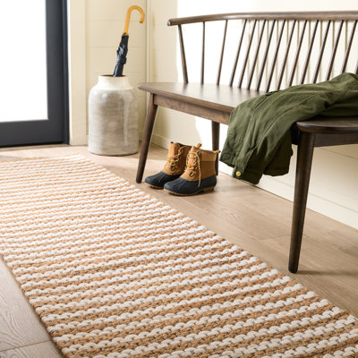 Martha Stewart 9526 jute touffeté à la main à 40%; 40% laine; Tapis rayé 20% coton