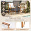 Ensemble de bar d'extérieur en bois d'acacia 6 pièces - 6 tables de bar et 4 tabourets avec coussins