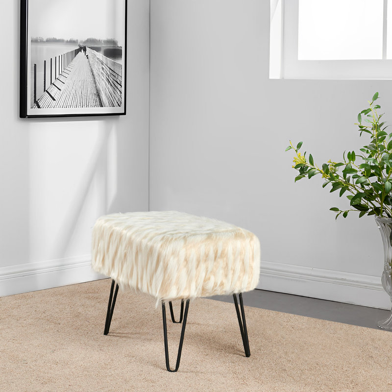 48.3cm Wide Rectangle No Pattern Standard Ottoman, Ivory