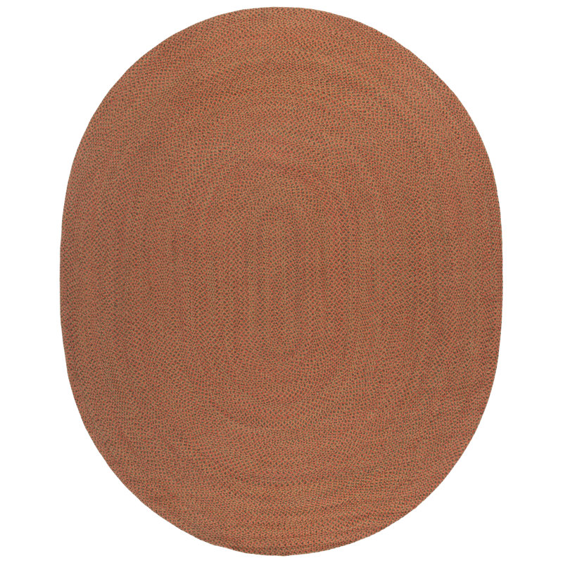 Tapis de couleur unie en coton tissé à la main Woodlawn, Oval 8 pi x 10 pi
