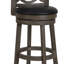 Curved Lattice Back Swivel Barstool With Leatherette Seat