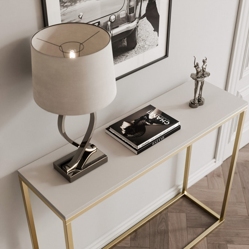Console Table, 90cm H x 100cm W x 30cm D, gold, gold / cashmere, cashmere