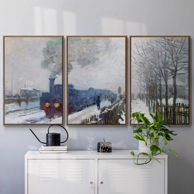 " Train In The Snow The Locomotive 1875 " 3 - Pieces