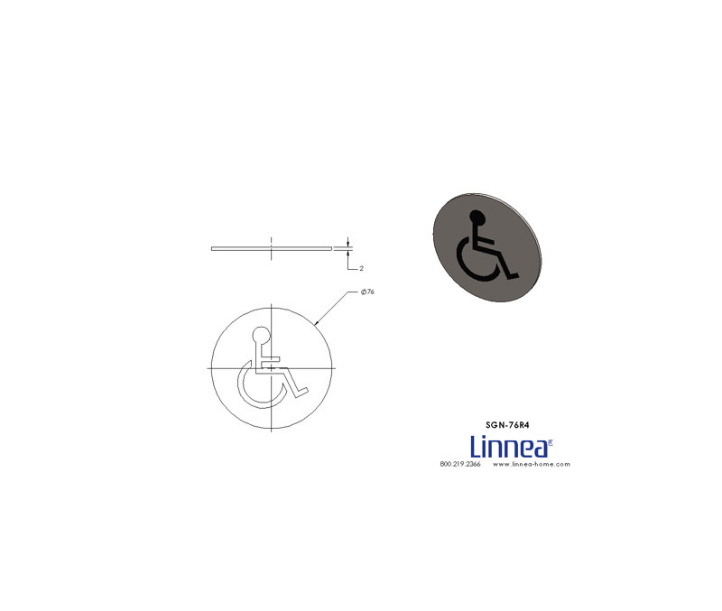 Round Restoom Door Sign by Linnea