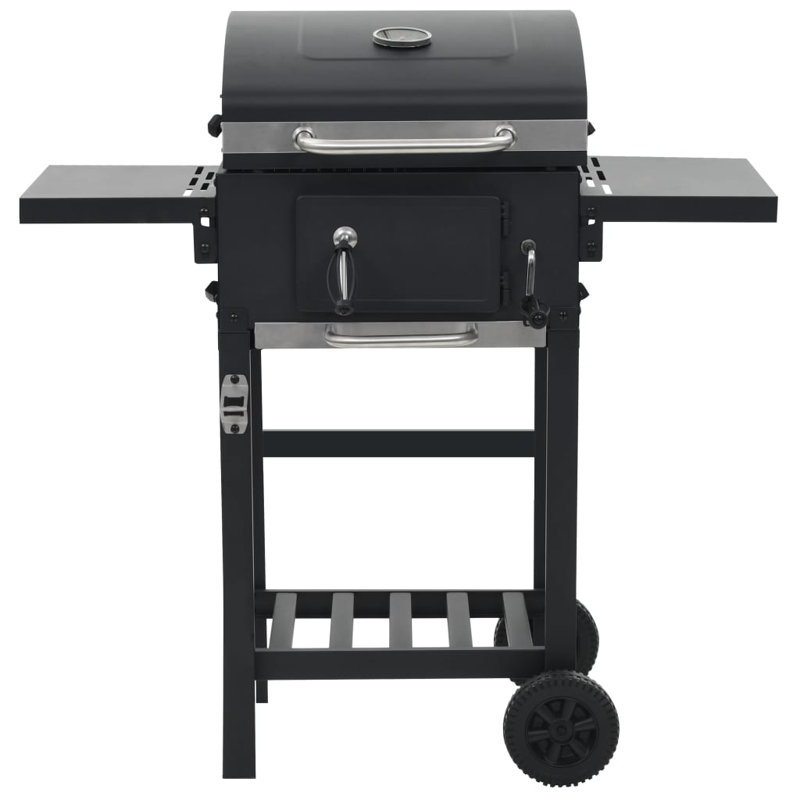 Charcoal-Fueled BBQ Grill with Bottom Shelf