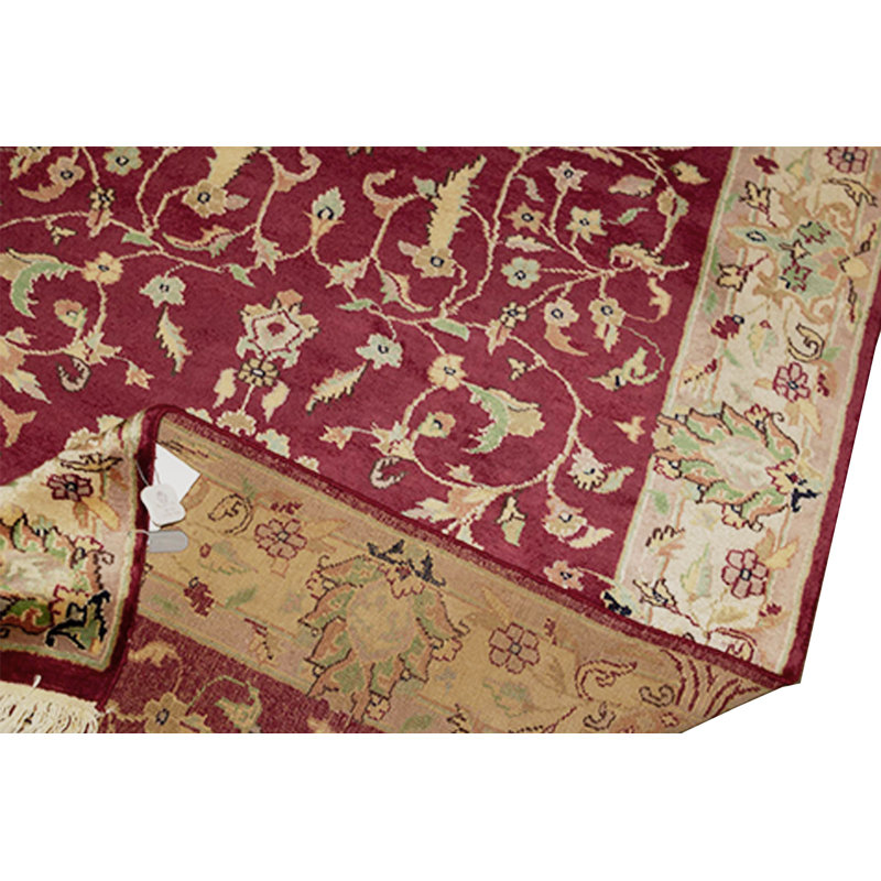 Hand-Knotted High-Quality Red and Ivory Area Rug