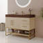 Meuble-lavabo avec lavabo, 2 tiroirs et pieds en métal-1497353088