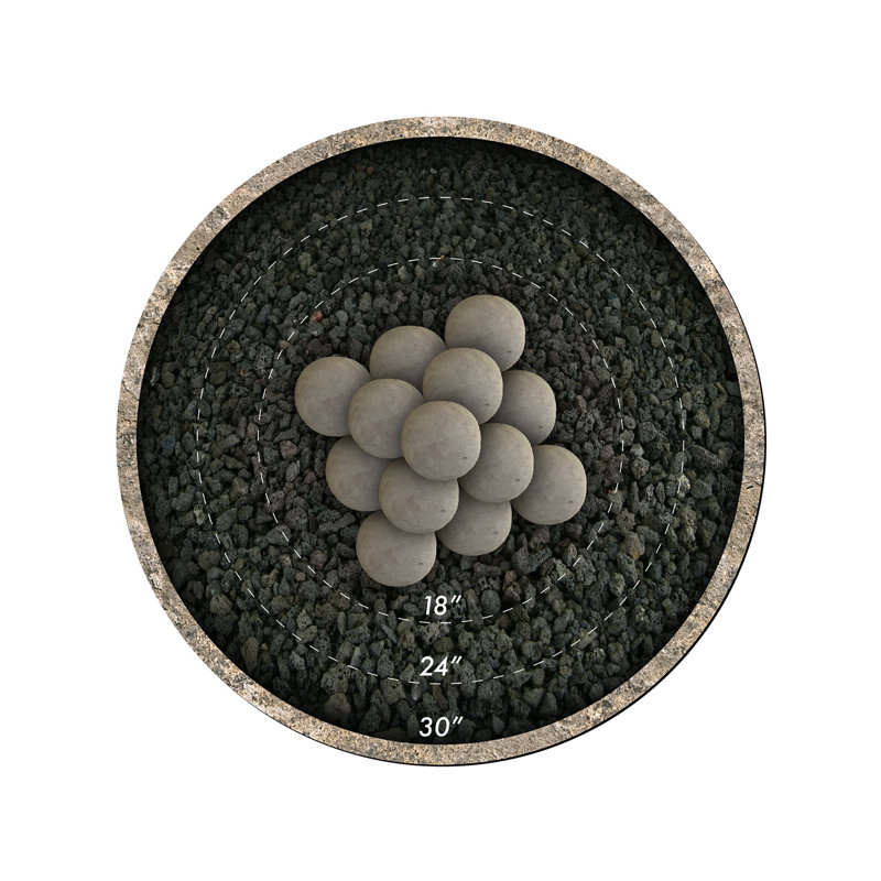 12'' x 19'' Ceramic Fire Pit Accessory, Charcoal Gray