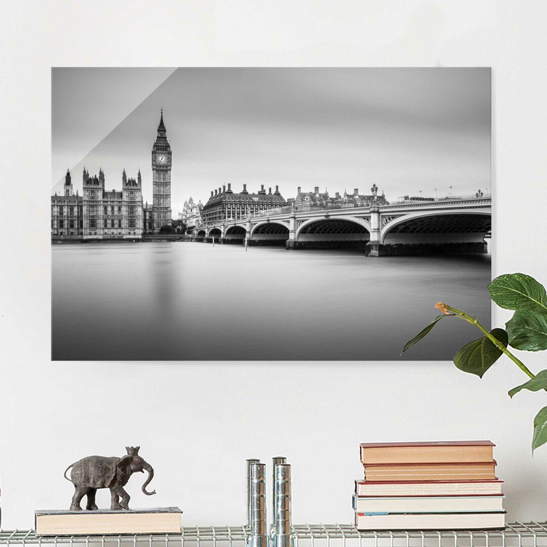 Glasbild Westminster Bridge and Big Ben