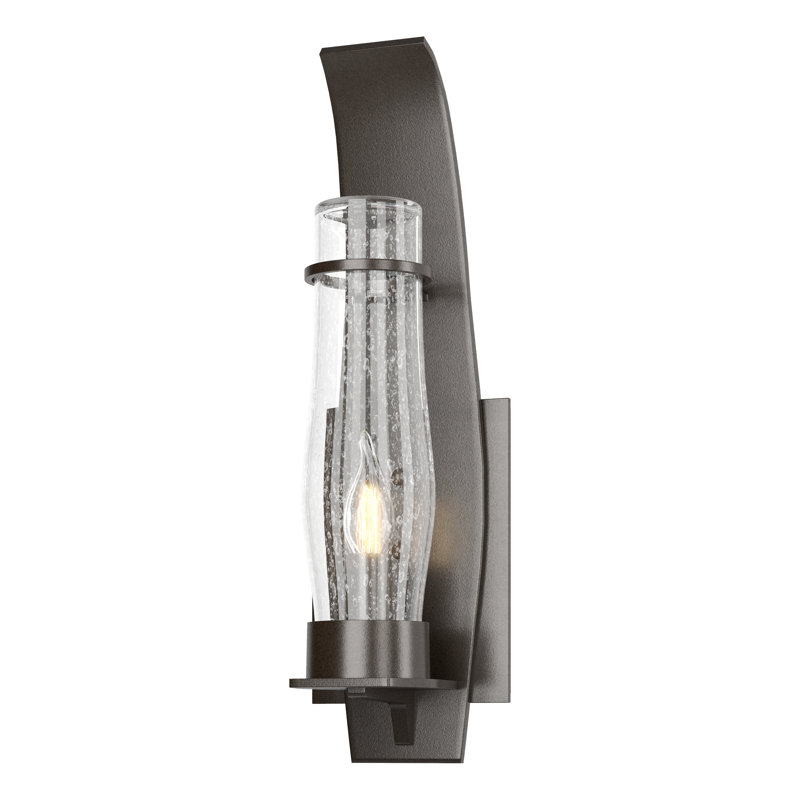 Sea Coast 1 - Bulb Outdoor Armed Sconce, Seeded Clear, 24.2" H x 6.2" W x 6.7" D, Oil Rubbed Bronze