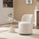 Ensemble de 1 chaise de salle à manger ronde moderne en lin de style Mid-Century, chaise d'appoint pour meuble-lavabo d'appoint à 360 degrés pivotant et confortable