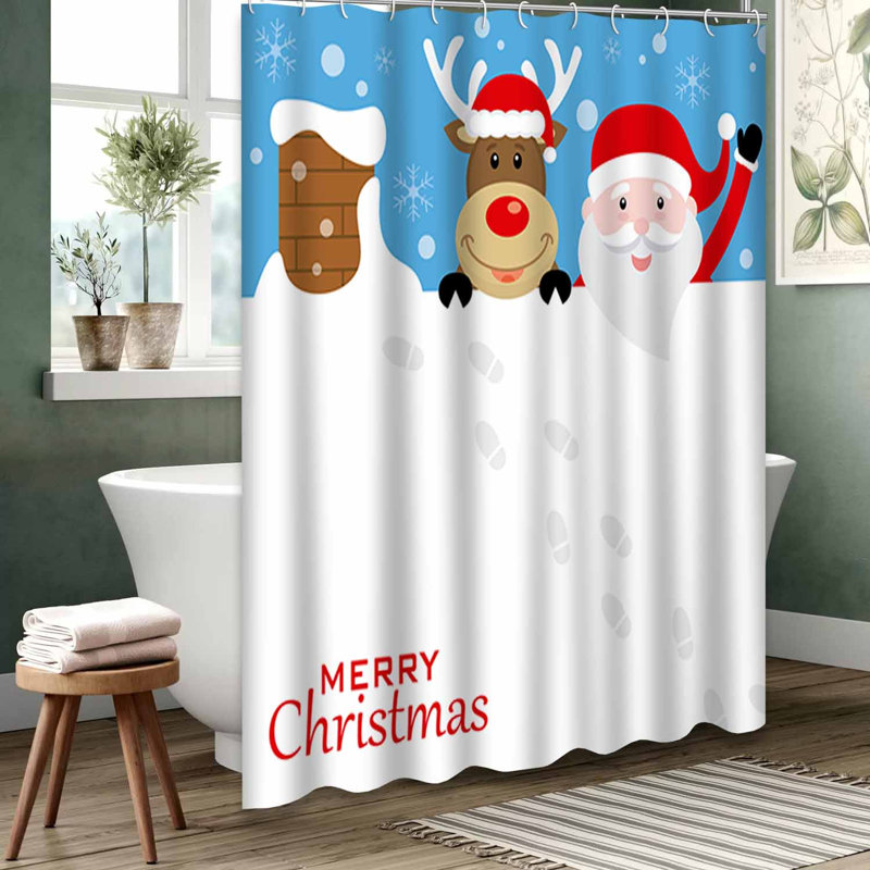 Rideau de douche rouge imperméable, rideaux de douche pour la salle de bain avec 12 crochets, 72" L x 78" W